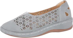 Womens Slip-on Platform Wedge Sandals Breathable Loafers Closed Toe Low Heel Walking Outdoor Flat Sandals