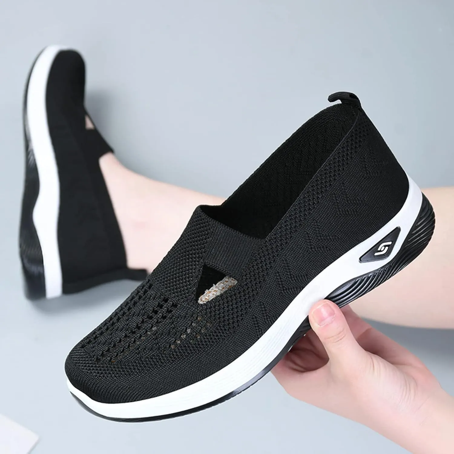 Women's Slip on Sneakers Orthopedic Walking Shoes Lightweight Comfortable Running Shoes Anti-Slip Mesh Shoes Sneakers