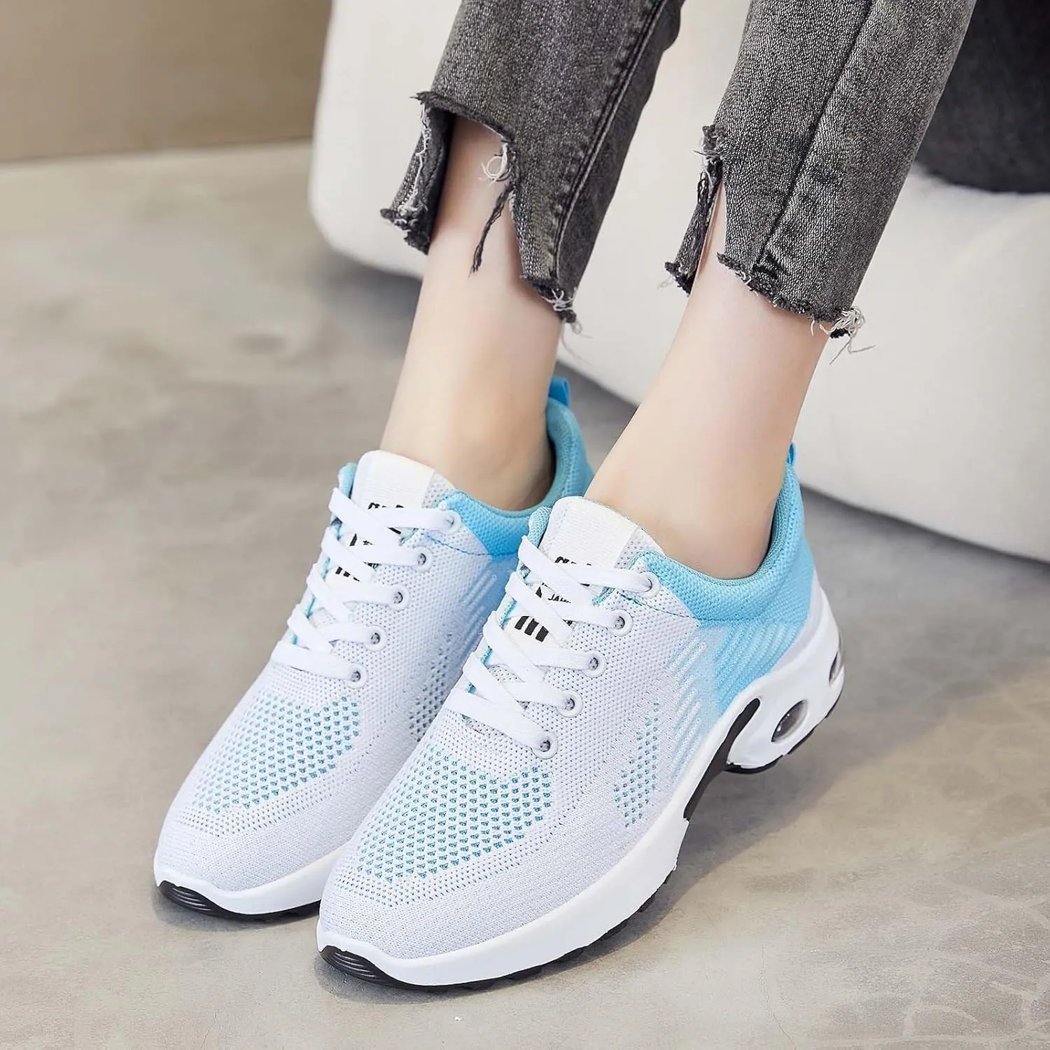 Womens Sneakers Air Cushion Orthopedic Mesh Breathable Gym Work Non Slip Walking Sports Wide Width Toe Box Shoes
