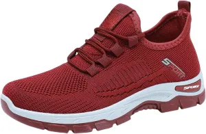 Women's Stretch Knit Slip on Lace Sneaker Comfortwear Orthopedic Arch Support Gym Tennis Athletic Mesh Sports Shoes