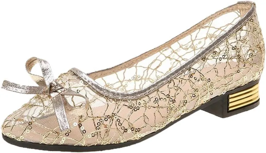 Women's Summer Flat Sandals Mesh Flat Heel Pointed Sandal Fashion Hollow Out Breathable Shoes Casual Walking Sandals