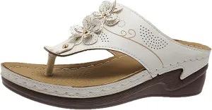Womens Wedge Sandals Comfortable Walking Platform Orthopedic Arch Support Slippers Vintage Flip Flop