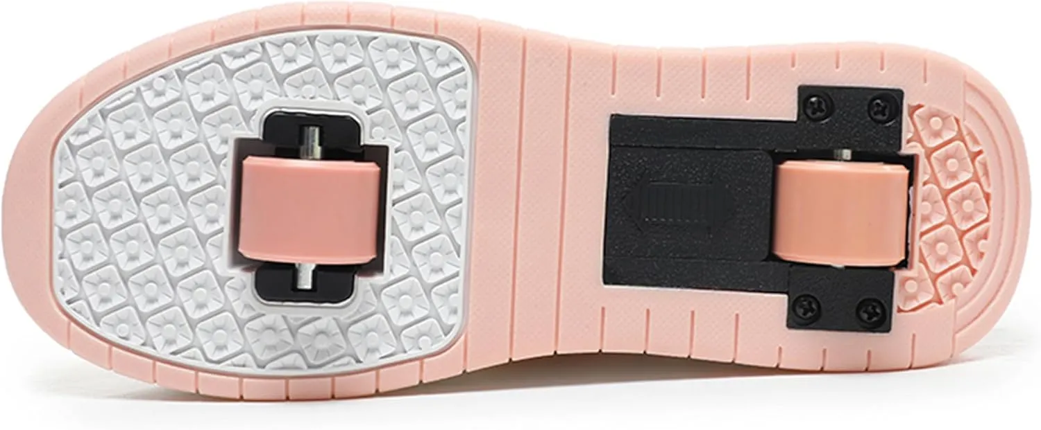 Wooowyet Roller Skate Shoes for Kids Boys Girls Rechargealbe Wheels Sneakers Fashion Roller Wheeled