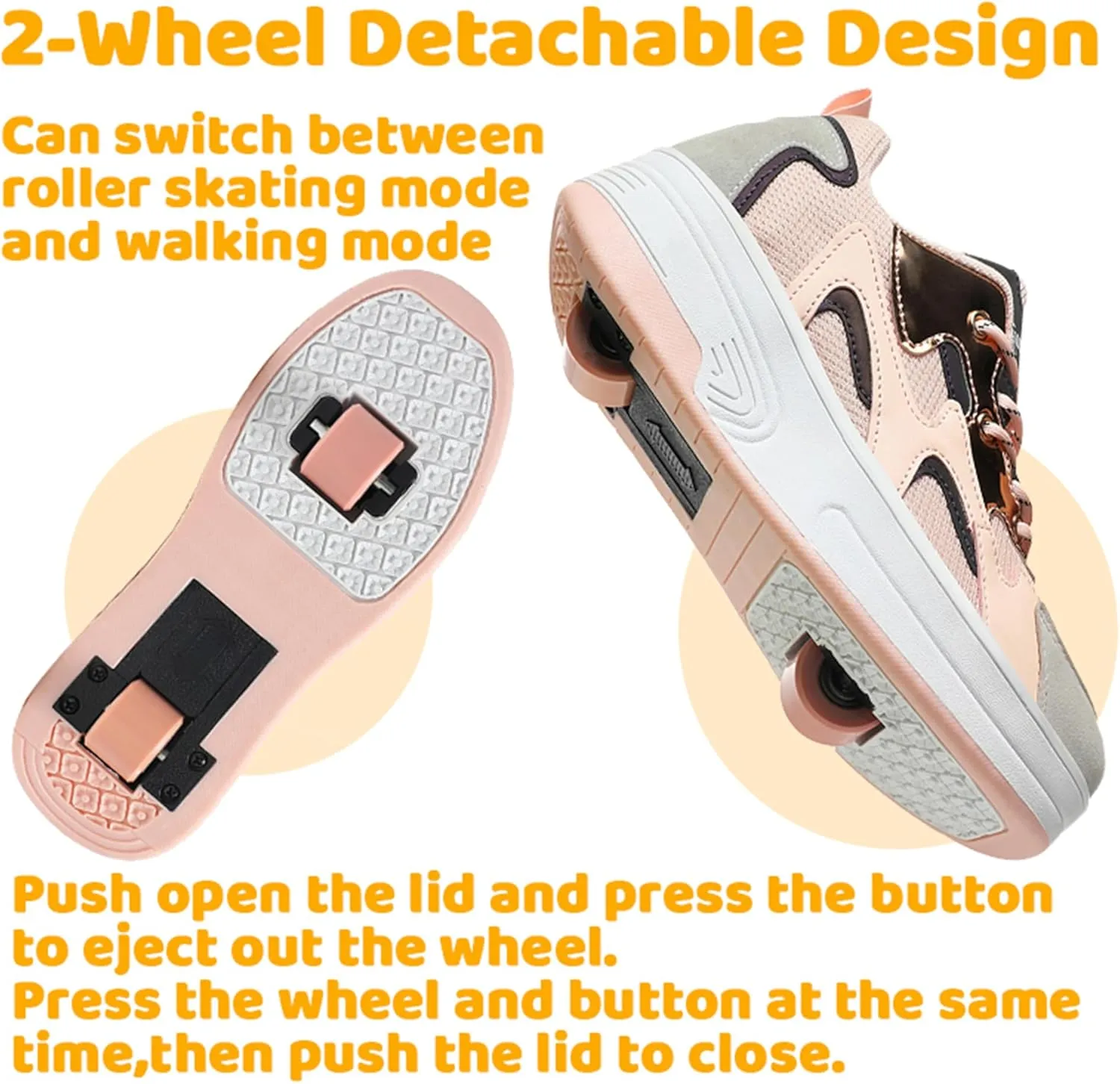 Wooowyet Roller Skate Shoes for Kids Boys Girls Rechargealbe Wheels Sneakers Fashion Roller Wheeled