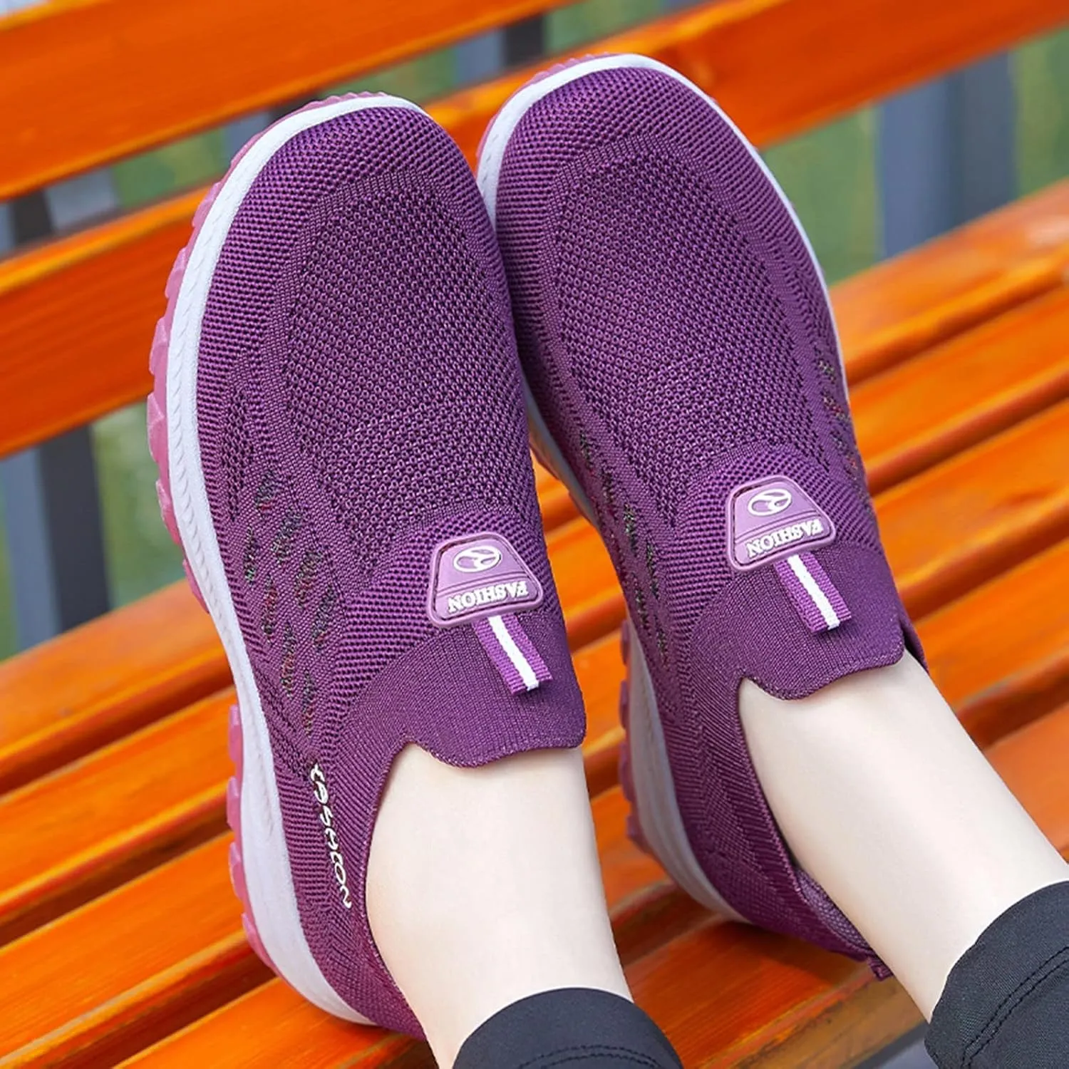 Woven Sneakers for Women Mesh Breathable Air-Cushion Walking Running Shoes Comfortable Tennis Shoes Non Slip Lightweight Casual Womens Sneakers with Arch Support