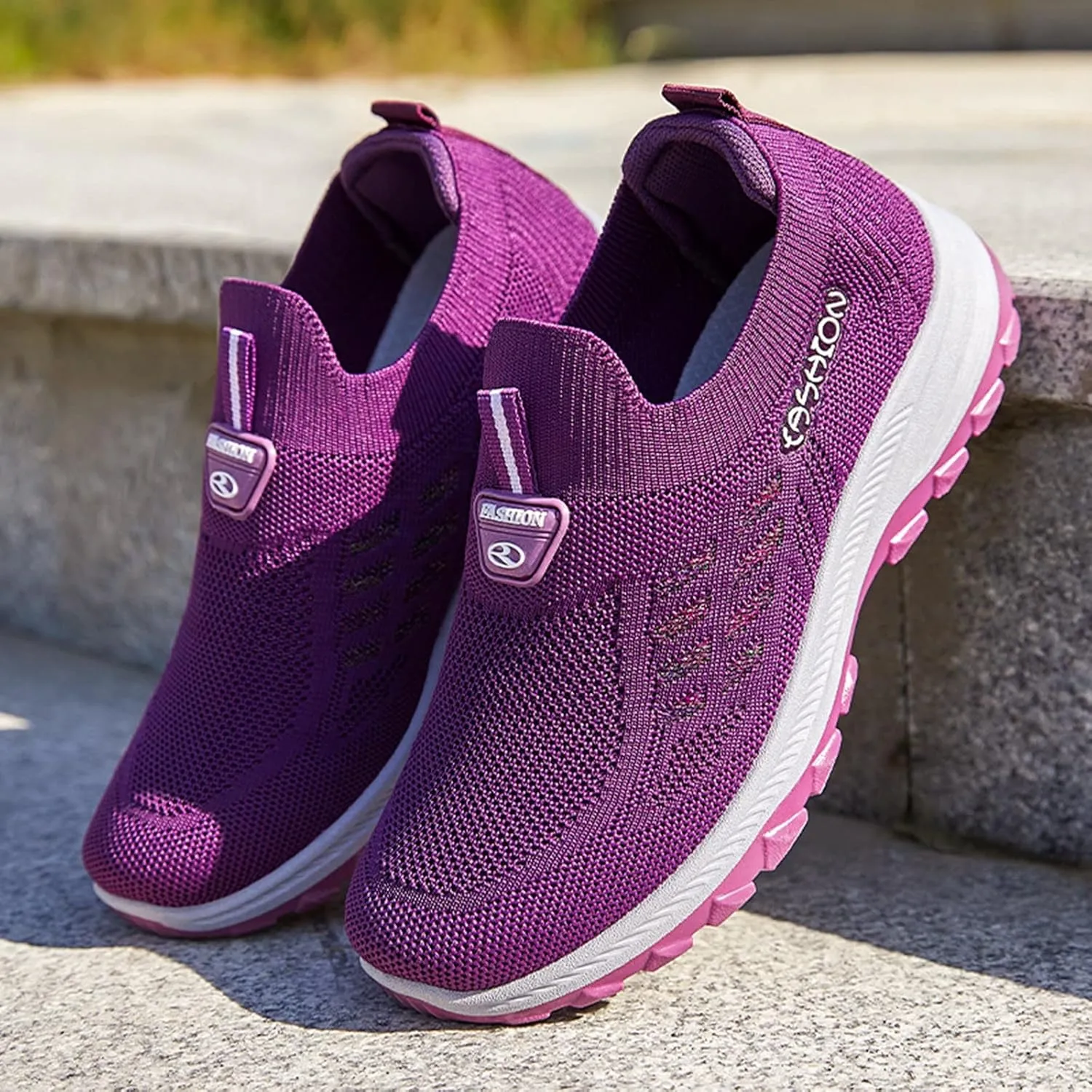 Woven Sneakers for Women Mesh Breathable Air-Cushion Walking Running Shoes Comfortable Tennis Shoes Non Slip Lightweight Casual Womens Sneakers with Arch Support