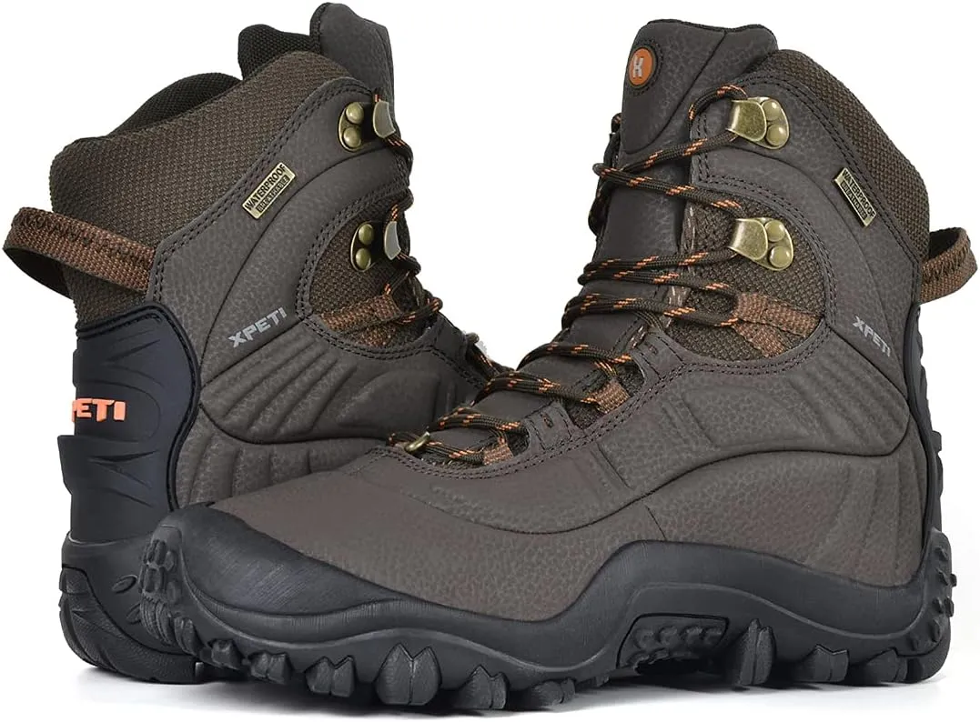 XPETI Mens Thermator Mid-Rise Lightweight Hiking Insulated Non-Slip Outdoor Boots