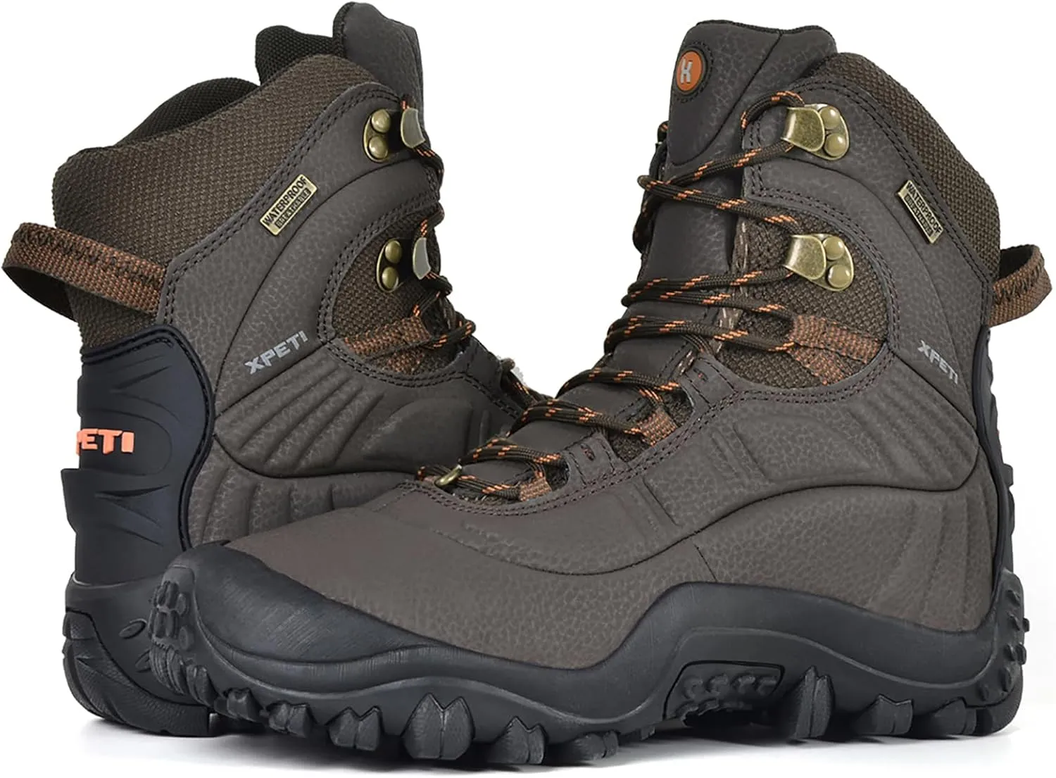 XPETI Mens Thermator Mid-Rise Lightweight Hiking Insulated Non-Slip Outdoor Boots