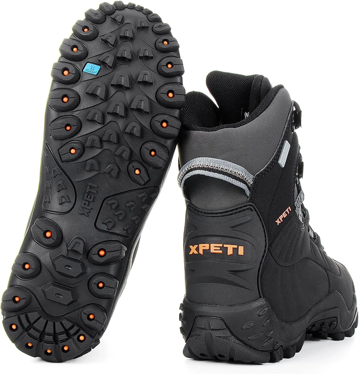 XPETI Mens Thermator Mid-Rise Lightweight Hiking Insulated Non-Slip Outdoor Boots