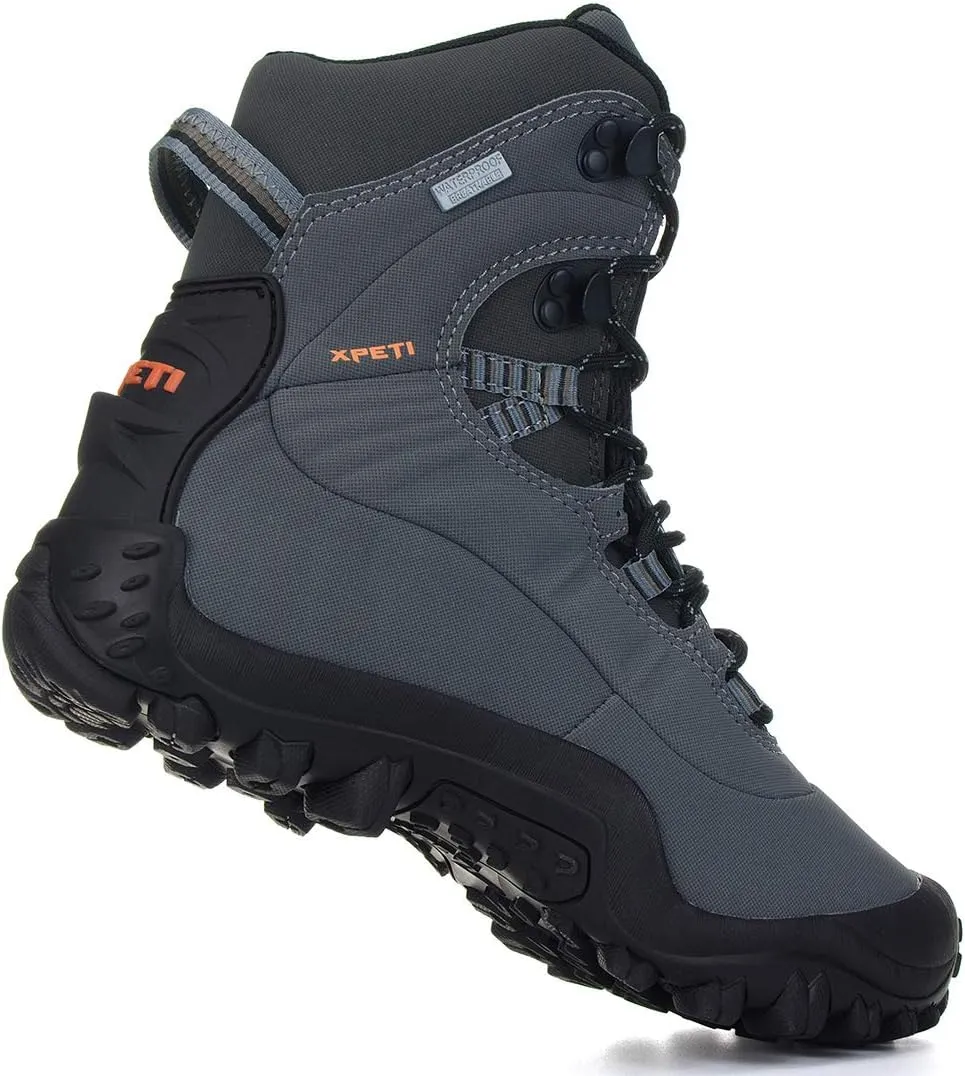 XPETI Mens Thermator Mid-Rise Lightweight Hiking Insulated Non-Slip Outdoor Boots