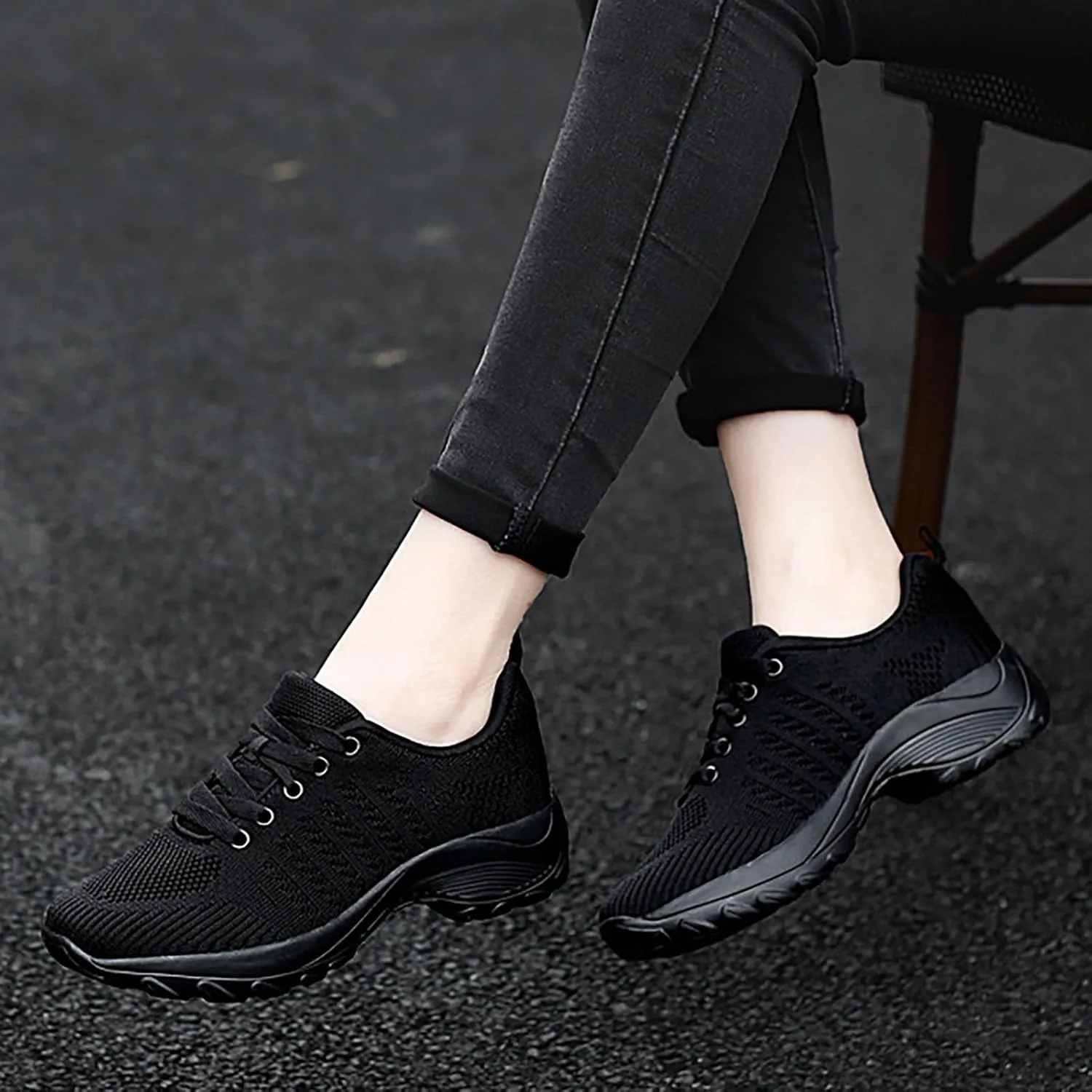 ZSpzx Comfy Sneakers for Women Arch Support Breathable Mesh Knit Air Cushioned Walking Casual Shoes Non Slip Jogging Tennis Sneaker Plantar Fasciitis Sneaker Fashionable Mesh Ladies Footwear