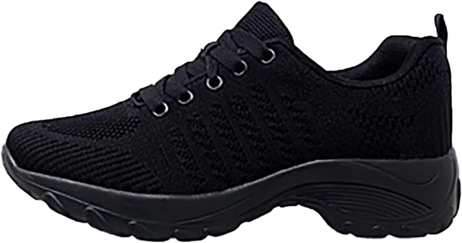 ZSpzx Comfy Sneakers for Women Arch Support Breathable Mesh Knit Air Cushioned Walking Casual Shoes Non Slip Jogging Tennis Sneaker Plantar Fasciitis Sneaker Fashionable Mesh Ladies Footwear