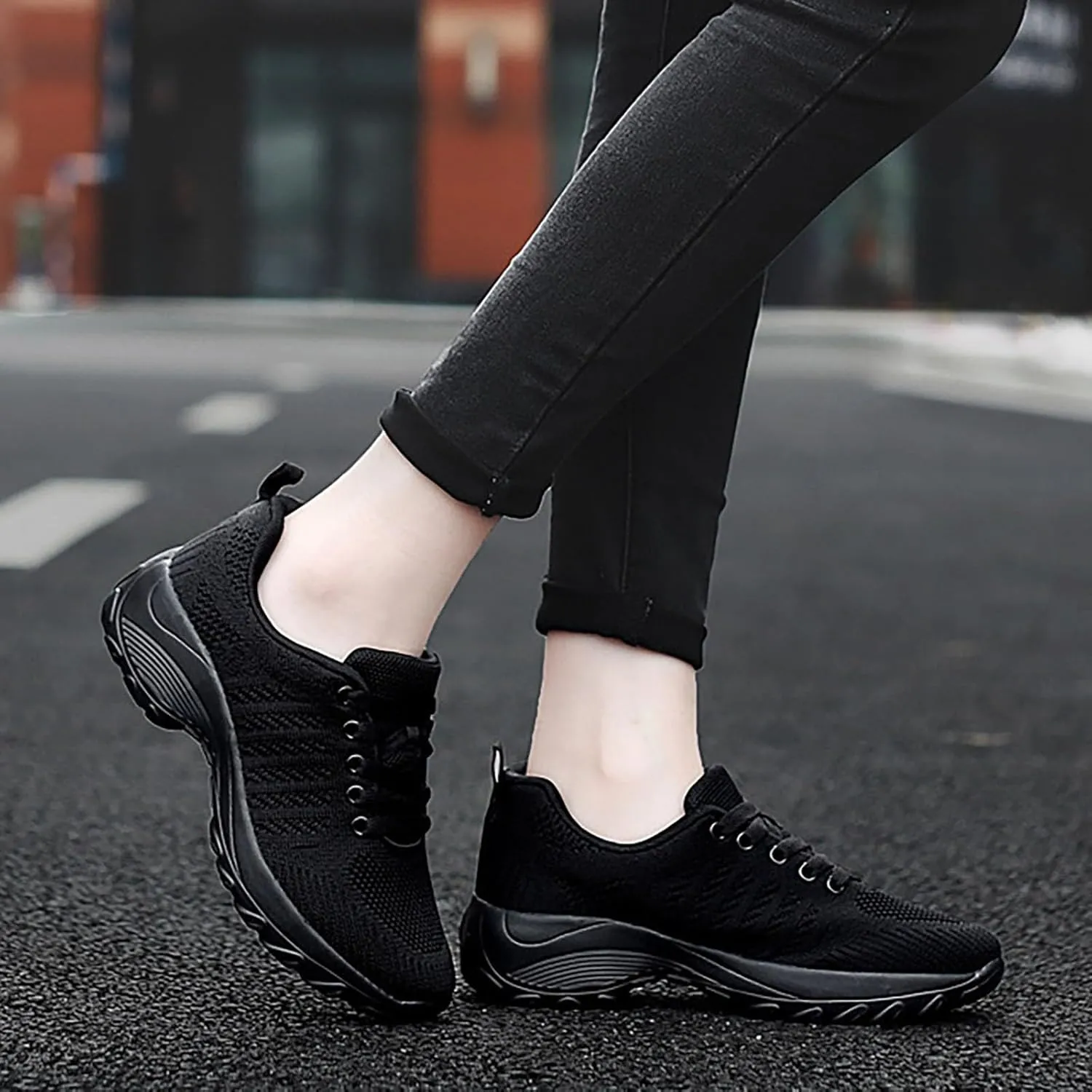ZSpzx Comfy Sneakers for Women Arch Support Breathable Mesh Knit Air Cushioned Walking Casual Shoes Non Slip Jogging Tennis Sneaker Plantar Fasciitis Sneaker Fashionable Mesh Ladies Footwear