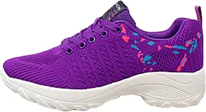 ZSpzx Comfy Sneakers for Women Arch Support Breathable Mesh Knit Air Cushioned Walking Casual Shoes Non Slip Jogging Tennis Sneaker Plantar Fasciitis Sneaker Fashionable Mesh Ladies Footwear